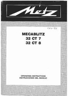 Metz 32 CT 8 manual. Camera Instructions.